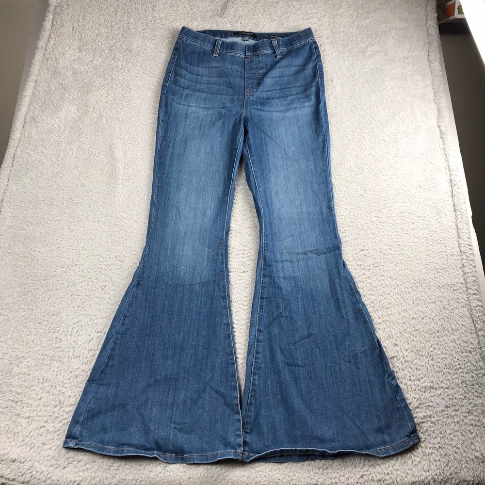 Judy Blue Pull On Super Flare Jeans Womens 11/30 (32x33) High Rise Stretch Denim